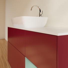 Тумба под раковину Villeroy & Boch Finion 120х50,1 см с подсветкой МДФ пион матовый лак/стекло белое матовое G811GMHB