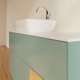 Тумба под раковину Villeroy & Boch Finion 120х50,1 см с подсветкой МДФ оливковый матовый лак/стекло белое матовое G811HFGM