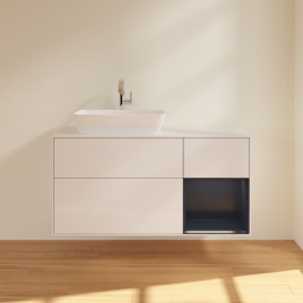 Тумба під раковину Villeroy & Boch Finion 120х50,1 см з підсвіткою МДФ білий глянцевий лак/скло біле матове G811HGGF