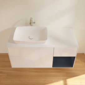 Тумба під раковину Villeroy & Boch Finion 120х50,1 см з підсвіткою МДФ білий глянцевий лак/скло біле матове G811HGGF