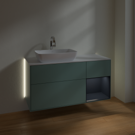 Тумба под раковину Villeroy & Boch Finion 120х50,1 см с подсветкой МДФ оливковый матовый лак/стекло белое G811HGGM