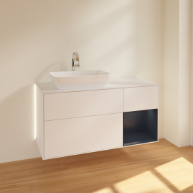 Тумба под раковину Villeroy & Boch Finion 120х50,1 см с подсветкой МДФ белый матовый лак/стекло белое матовое G811HGMT