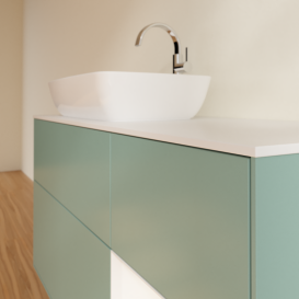 Тумба под раковину Villeroy & Boch Finion 120х50,1 см с подсветкой МДФ оливковый матовый лак/стекло белое матовое G811MTGM