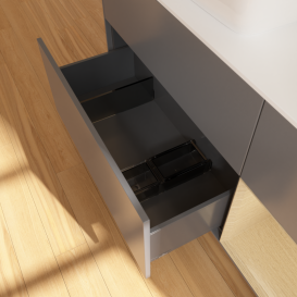 Тумба під раковину Villeroy & Boch Finion 120х50,1 см із підсвічуванням МДФ антрацит матовий лак/скло біле матове G811PCGK