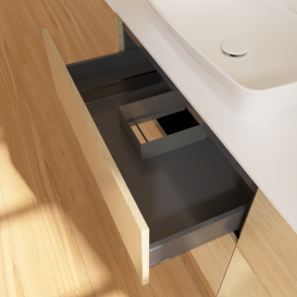 Тумба под раковину Villeroy & Boch Finion 120х50,1 см с подсветкой МДФ шпон дуба/стекло белое матовое G811PCPC