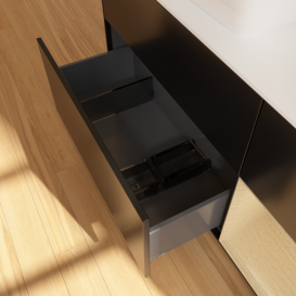 Тумба под раковину Villeroy & Boch Finion 120х50,1 см с подсветкой МДФ черный матовый лак/стекло белое матовое G811PCPD