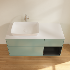 Тумба под раковину Villeroy & Boch Finion 120х50,1 см с подсветкой МДФ оливковый матовый лак/стекло белое матовое G811PDGM