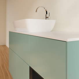 Тумба под раковину Villeroy & Boch Finion 120х50,1 см с подсветкой МДФ оливковый матовый лак/стекло белое матовое G811PDGM