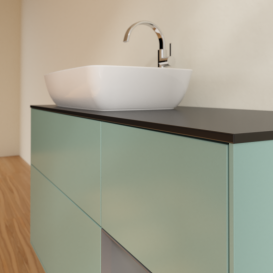 Тумба под раковину Villeroy & Boch Finion 120х50,1 см с подсветкой МДФ оливковый матовый лак/стекло черное матовое G812GKGM