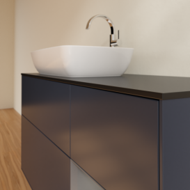 Тумба под раковину Villeroy & Boch Finion 120х50,1 см с подсветкой МДФ темно-синий матовый лак/стекло черное матовое G812GKHG