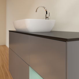 Тумба под раковину Villeroy & Boch Finion 120х50,1 см с подсветкой МДФ антрацит матовый лак/стекло черное матовое G812GMGK