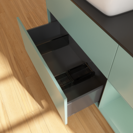 Тумба под раковину Villeroy & Boch Finion 120х50,1 см с подсветкой МДФ оливковый матовый лак/стекло черное матовое G812GMGM