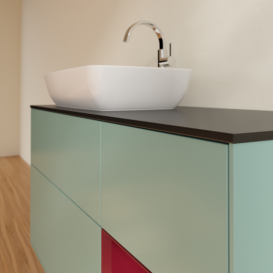 Тумба под раковину Villeroy & Boch Finion 120х50,1 см с подсветкой МДФ оливковый матовый лак/стекло черное матовое G812HBGM