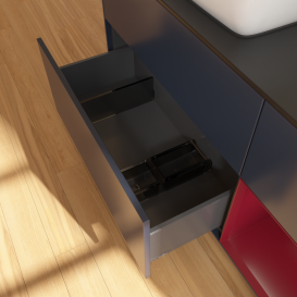 Тумба под раковину Villeroy & Boch Finion 120х50,1 см с подсветкой МДФ темно-синий матовый лак/стекло черное матовое G812HBHG