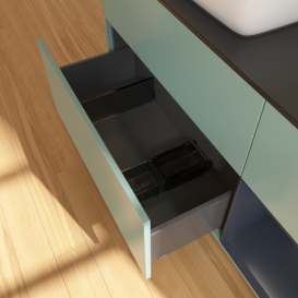 Тумба под раковину Villeroy & Boch Finion 120х50,1 см с подсветкой МДФ оливковый матовый лак/стекло черное матовое G812HGGM