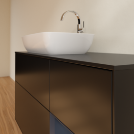 Тумба под раковину Villeroy & Boch Finion 120х50,1 см с подсветкой МДФ черный матовый лак/стекло черное матовое G812HGPD