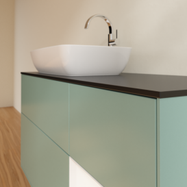 Тумба под раковину Villeroy & Boch Finion 120х50,1 см с подсветкой МДФ оливковый матовый лак/стекло черное матовое G812MTGM