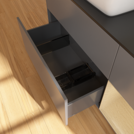 Тумба под раковину Villeroy & Boch Finion 120х50,1 см с подсветкой МДФ антрацит матовый лак/стекло черное матовое G812PCGK