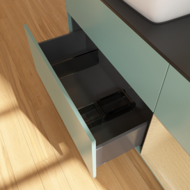 Тумба под раковину Villeroy & Boch Finion 120х50,1 см с подсветкой МДФ оливковый матовый лак/стекло черное матовое G812PCGM