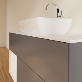 Тумба под раковину Villeroy & Boch Finion 120х50,1 см с подсветкой МДФ антрацит матовый лак/стекло белое матовое F821GFGK