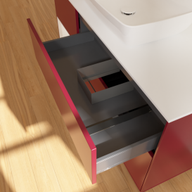 Тумба под раковину Villeroy & Boch Finion 120х50,1 см с подсветкой МДФ пион матовый лак/стекло белое матовое F821GFHB