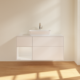 Тумба под раковину Villeroy & Boch Finion 120х50,1 см с подсветкой МДФ белый матовый лак/стекло белое матовое F821GFMT