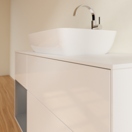 Тумба под раковину Villeroy & Boch Finion 120х50,1 см с подсветкой МДФ глянцевый белый лак/стекло белое матовое F821GKGF