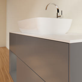 Тумба под раковину Villeroy & Boch Finion 120х50,1 см с подсветкой МДФ антрацит матовый лак/стекло белое матовое F821GKGK