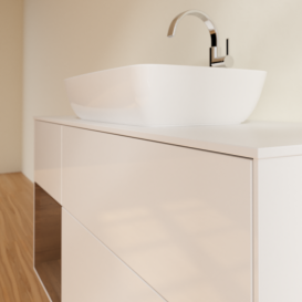 Тумба под раковину Villeroy & Boch Finion 120х50,1 см с подсветкой МДФ глянцевый белый лак/стекло белое матовое F821GNGF