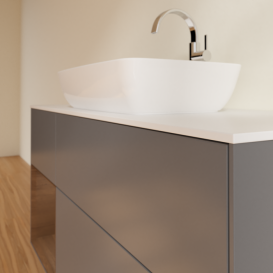 Тумба под раковину Villeroy & Boch Finion 120х50,1 см с подсветкой МДФ антрацит матовый лак/стекло белое матовое F821GNGK