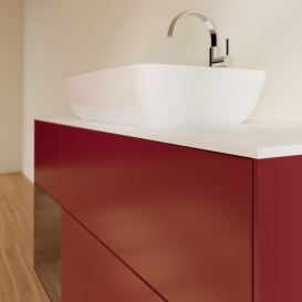 Тумба под раковину Villeroy & Boch Finion 120х50,1 см с подсветкой МДФ пион матовый лак/стекло белое матовое F821GNHB