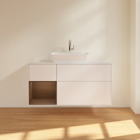 Тумба под раковину Villeroy & Boch Finion 120х50,1 см с подсветкой МДФ белый матовый лак/стекло белое матовое F821GNMT