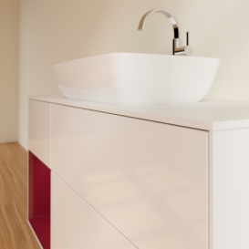 Тумба под раковину Villeroy & Boch Finion 120х50,1 см с подсветкой МДФ глянцевый белый лак/стекло белое матовое F821HBGF