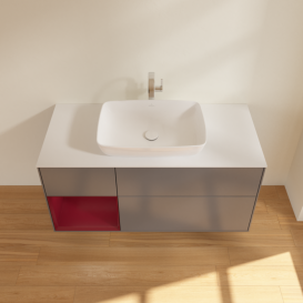 Тумба под раковину Villeroy & Boch Finion 120х50,1 см с подсветкой МДФ антрацит матовый лак/стекло белое матовое F821HBGK