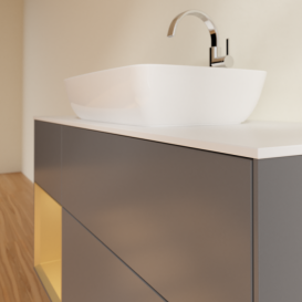 Тумба под раковину Villeroy & Boch Finion 120х50,1 см с подсветкой МДФ антрацит матовый лак/стекло белое матовое F821HFGK