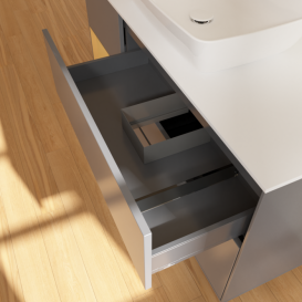 Тумба под раковину Villeroy & Boch Finion 120х50,1 см с подсветкой МДФ антрацит матовый лак/стекло белое матовое F821HFGK