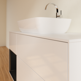 Тумба под раковину Villeroy & Boch Finion 120х50,1 см с подсветкой МДФ глянцевый белый лак/стекло белое матовое F821PDGF