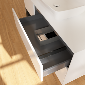 Тумба под раковину Villeroy & Boch Finion 120х50,1 см с подсветкой МДФ глянцевый белый лак/стекло белое матовое F821PDGF