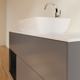 Тумба под раковину Villeroy & Boch Finion 120х50,1 см с подсветкой МДФ антрацит матовый лак/стекло белое матовое F821PDGK