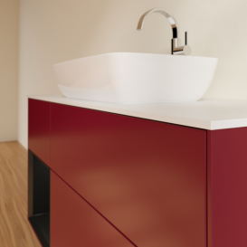 Тумба под раковину Villeroy & Boch Finion 120х50,1 см с подсветкой МДФ пион матовый лак/стекло белое матовое F821PDHB