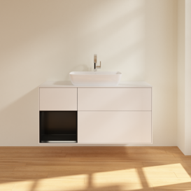 Тумба под раковину Villeroy & Boch Finion 120х50,1 см с подсветкой МДФ белый матовый лак/стекло белое матовое F821PDMT