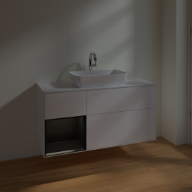 Тумба под раковину Villeroy & Boch Finion 120х50,1 см с подсветкой МДФ белый матовый лак/стекло белое матовое F821PDMT