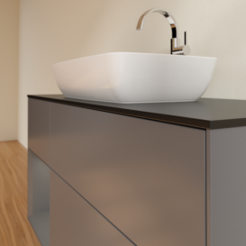 Тумба под раковину Villeroy & Boch Finion 120х50,1 см с подсветкой МДФ антрацит матовый лак/стекло черное матовое F822GKGK