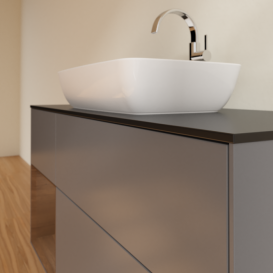 Тумба под раковину Villeroy & Boch Finion 120х50,1 см с подсветкой МДФ антрацит матовый лак/стекло черное матовое F822GNGK