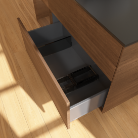 Тумба под раковину Villeroy & Boch Finion 120х50,1 см с подсветкой МДФ шпон грецкого ореха/стекло черное матовое F822GNGN