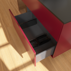 Тумба під раковину Villeroy & Boch Finion 120х50,1 см із підсвічуванням МДФ півонія матовий лак/скло чорне матове F822GNHB