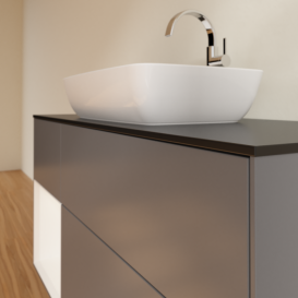 Тумба під раковину Villeroy & Boch Finion 120х50,1 см із підсвічуванням МДФ антрацит матовий лак/скло чорне матове F822MTGK