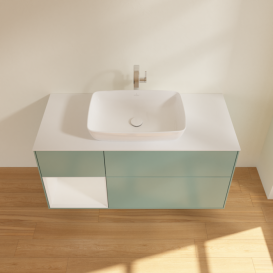 Тумба под раковину Villeroy & Boch Finion 120х50,1 см с подсветкой МДФ оливковый матовый лак/стекло белое матовое F821GFGM