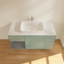 Тумба под раковину Villeroy & Boch Finion 120х50,1 см с подсветкой МДФ оливковый матовый лак/стекло белое матовое F821GKGM