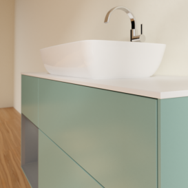 Тумба под раковину Villeroy & Boch Finion 120х50,1 см с подсветкой МДФ оливковый матовый лак/стекло белое матовое F821GKGM